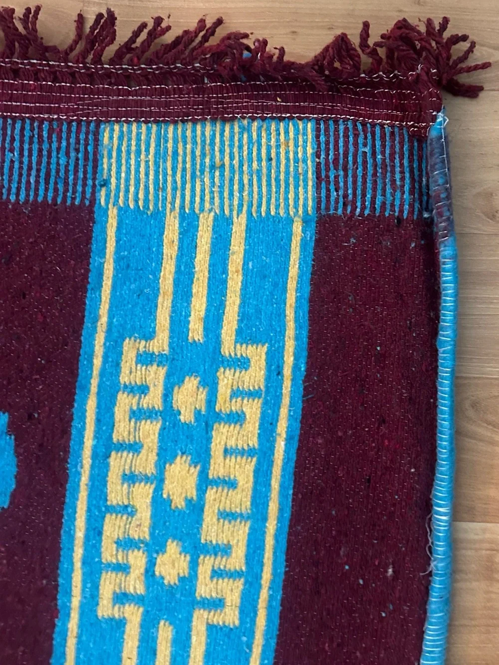 Vintage Peruvian Profitex Wool Blanket Folk Art Andean Figures